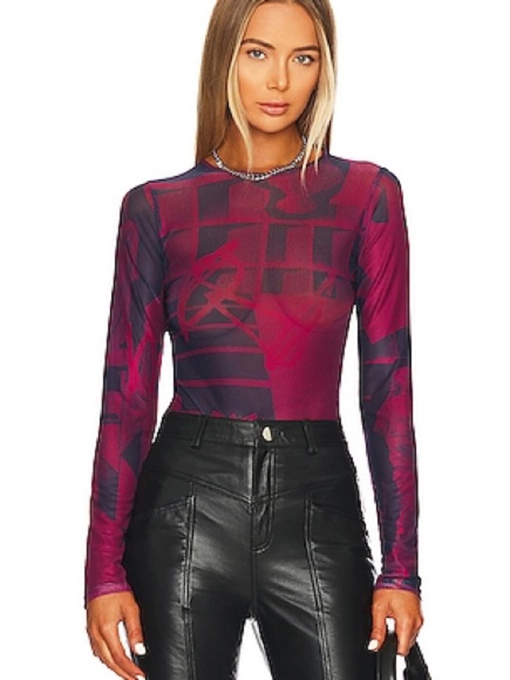 Miaou Mesh Long Sleeve Top